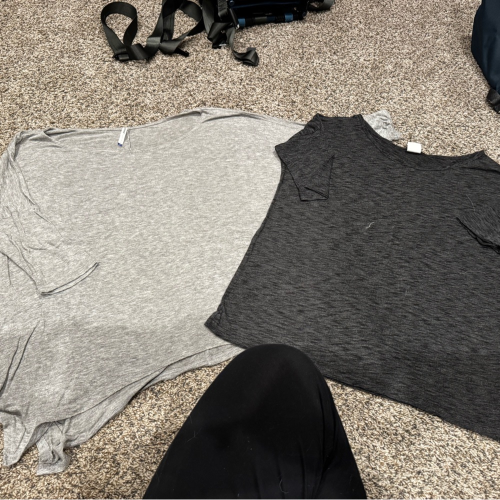 Gray and Black loose boxy fit Tops